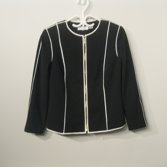 Calvin Klein Black Jacket Blazer Small Zip Front - Picture 2 of 6